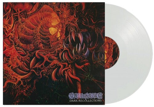 Carnage - Dark Recollections album cover and white vinyl. 