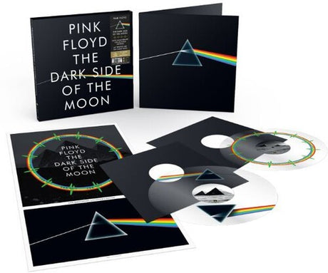 Pink Floyd - The Dark Side Of The Moon (50th Anniversary) album cover, inserts, 2LP Clear vinyl. 
