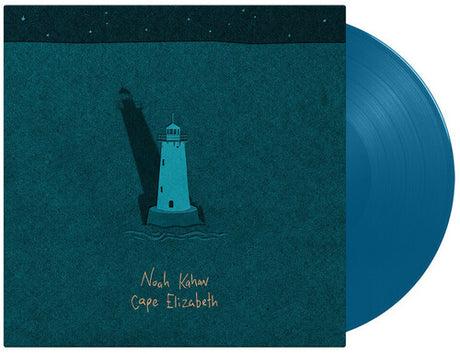 Noah Kahan - Cape Elizabeth album cover and blue vinyl. 