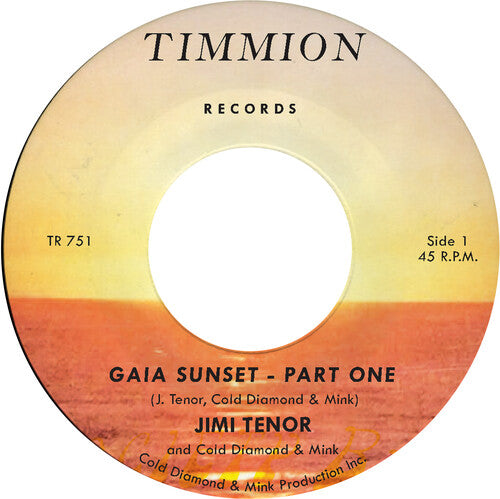 Jimi Tenor & Cold Diamond & Mink - Gaia Sunset 7" label. 