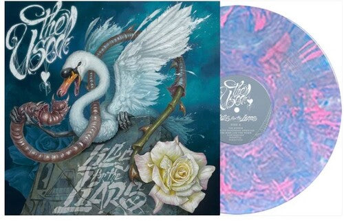 The Used "Lies for the liars" album cover shown with a pink and blue swirl colored vinyl record