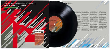 O M D "Peel Sessions 1979-1983" album cover shown with a black vinyl record and an image of the album insert