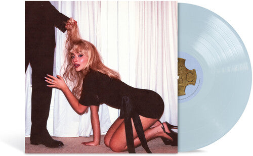 Sabrina Carpenter "Man's Best Friend" album cover shown with a light blue colored vinyl record