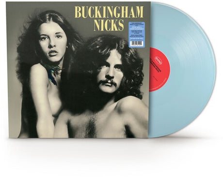Buckingham Nicks self-titled album cover shown with a baby blue colored vinyl record