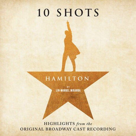 Album cover for '10 Shots' featuring a silhouette of a person on a star with 'Hamilton' text.