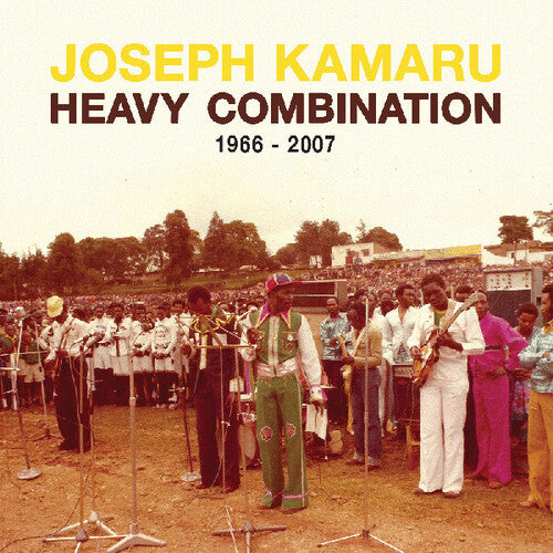 Album cover for 'Heavy Combination 1966-2007' by Joseph Kamaru featuring a band on stage.