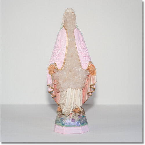 The Format "Boycott Heaven" album cover featuring a Statue of a religious figure with pink and gold attire on a white background