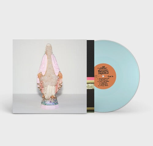 The Format "Boycott Heaven" album cover featuring a decorative figure on a white background, shown with a light blue colored vinyl record