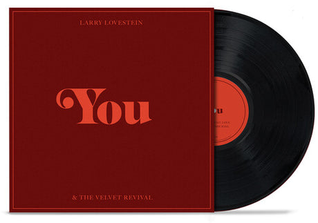 Black vinyl record shown with red cover featuring the text 'You' and 'Larry Lovestein & The Velvet Revival'.