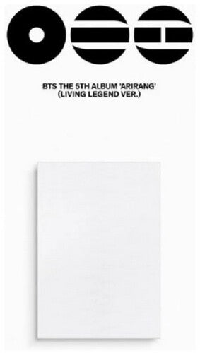 Album cover for BTS's 5th album 'Arirang' with black text on a white background