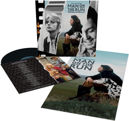 Vinyl record set with 'Man on the Run' by Paul McCartney, featuring images of a man and a dog.