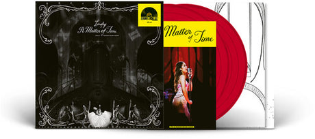 Laufey "A Matter of Time Live at Madison Square Garden" album cover shown with a photo booklet insert and 2 red vinyl records