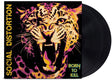 Vinyl record with a colorful leopard design and 'Social Distortion' album cover, shown with 2 black vinyl records