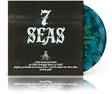 Dirty Heads '7 Seas' album cover featuring text and a logo shown with a blue and green swirl colored vinyl record