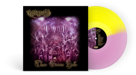 Balmora - These Graven Halls album cover and purple/yellow vinyl