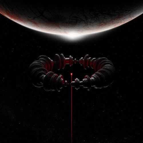 Muse "The Wow! Signal" album cover featuring Artistic depiction of a futuristic spacecraft with a red laser beam against a dark space background.