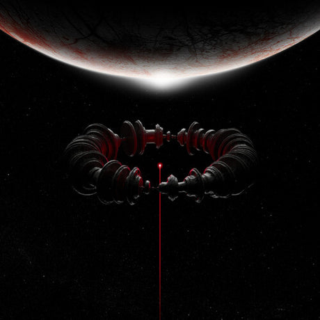 Muse "The Wow! Signal" album cover featuring Artistic depiction of a futuristic spacecraft with a red laser beam against a dark space background.