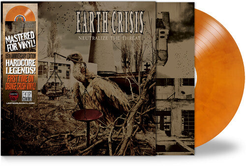 Vinyl record with 'Earth Crisis' album cover featuring an orange disc.