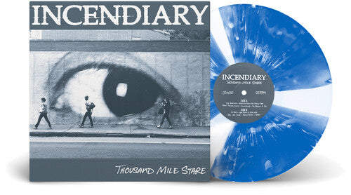 Incendiary - Thousand Mile Stare album cover and blue and white pinwheel vinyl