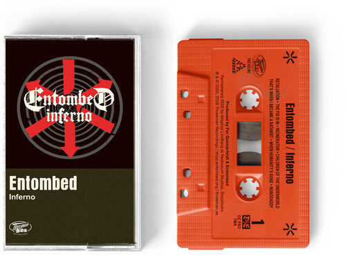 Entombed - Inferno cassette cover with  orange cassette shown