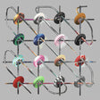 Feeble Little Horse "bitknot" album cover featuring colorful spools on a metal grid against a gray background