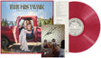 Little Miss Twain Shania Twain vinyl record album package, featuring a red translucent LP, printed cover art with a red pickup truck and woman, an interior track insert page, and a signed photo insert.