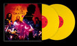 two yellow vinyl records sticking out of the side of a record sleeve that features text "Alice In Chains Mtv Unplugged" as well as images of the band set against an orange and yellow backdrop