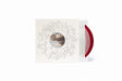 A vinyl record album shown in its sleeve, featuring a cream-colored cover with a delicate line-art mandala design and a circular window showing a cloudy sky. The records are clear and red colored, partially visible behind the sleeve.