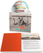 CD for Billy Bragg & Wilco Mermaid Avenue The Complete Sessions showing black and white image of kids playing on a beach with 4 CDs sticking out the top of the CD case and an open booklet in front of the CD case