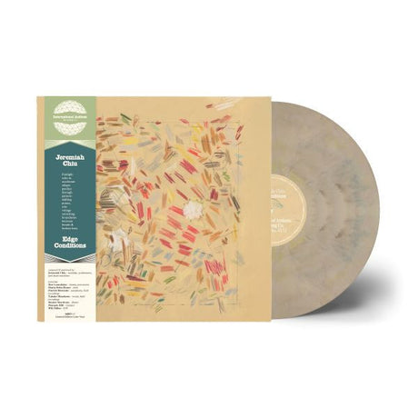 Jeremiah Chiu "Edge Conditions" album cover shown with a marble cream colored vinyl record