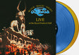 Album cover with a concert image and text 'Black Magic Night Live at the Royal Festival Hall' on a black background. Shown with one blue and one yellow vinyl record