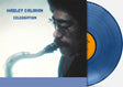 Hadley Caliman "Celebration" album cover with a blue label and a person playing a saxophone on a white background. Shown with a blue vinyl record.