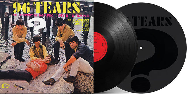 Question Mark and the Mysterians "96 Tears" album cover shown with 2 black vinyl records