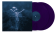 Album cover for Sleep Token This Place Will Become Your Tomb showing the outline of a person swimming upwards against a blue backdrop with two violet colored vinyl records sticking out the side of the sleeve
