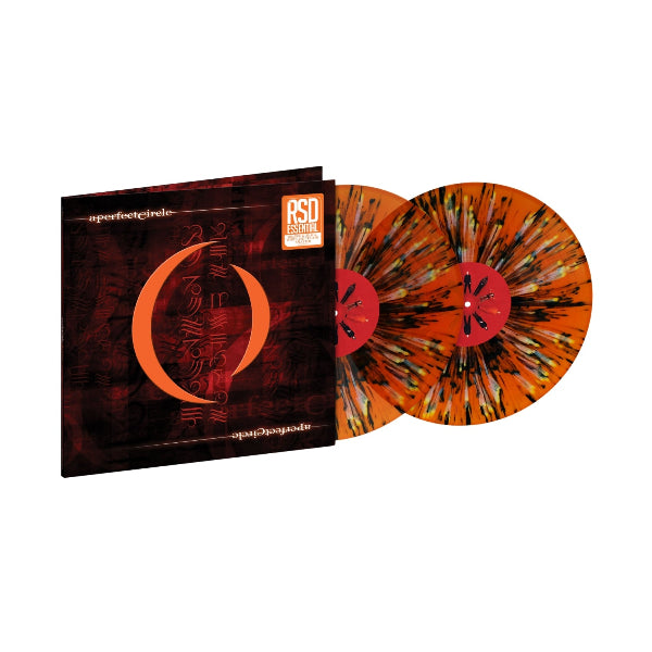 A Perfect Circle "Mer De Noms" album cover shown with 2 orange with splatter color vinyl records