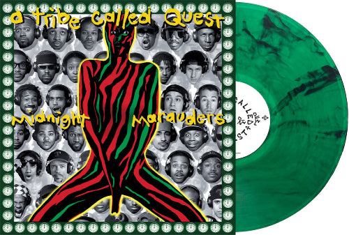 A Tribe Called Quest - Midnight Mauraders album cover and green swirl vinyl. 