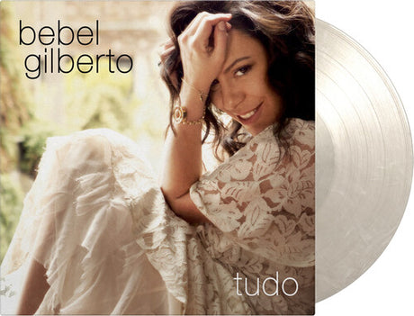 Bebel Gilberto - Tudo album cover shown with a clear white marbled vinyl record