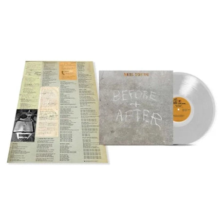 Neil Young - Before And After album cover, insert, and clear vinyl. 