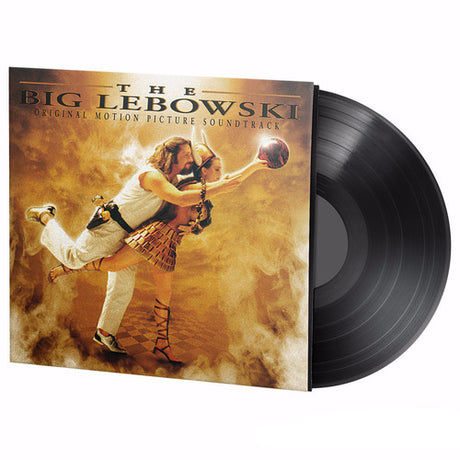 The Big Lebowski OST album cover and black vinyl. 