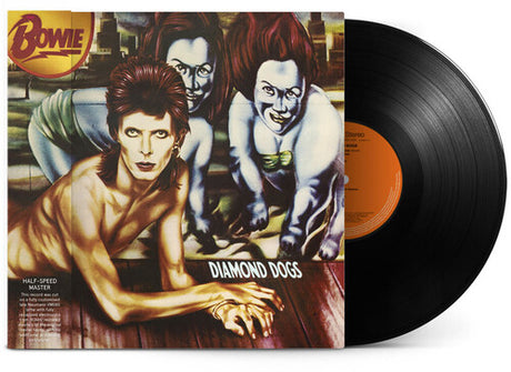 David Bowie Diamond Dogs cover art and black record