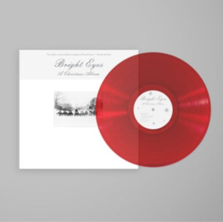 Bright Eyes - A Christmas Album album cover and red vinyl. 