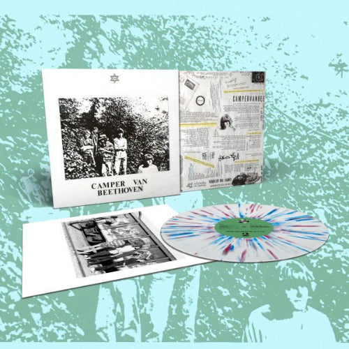 Camper Van Beethoven - II & III album cover, inserts, and red, white, and blue splatter vinyl