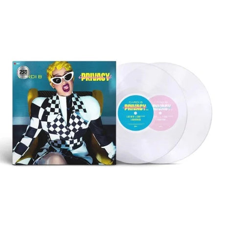 Cardi B - Invasion Of Privacy album cover and 2 clear vinyl.