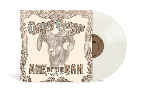 Charley Crockett - Age of the Ram album cover and white vinyl. 