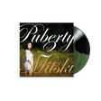 Mitski "puberty 2" album cover shown with a green and black swirl vinyl record