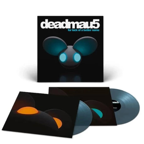 Deadmau5 - For Lack Of A Better Name album cover, 2 inner sleeves and 2LP transparent turquoise vinyl. 