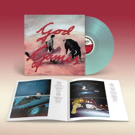 The Kills - God Games album cover, green vinyl, and booklet. 