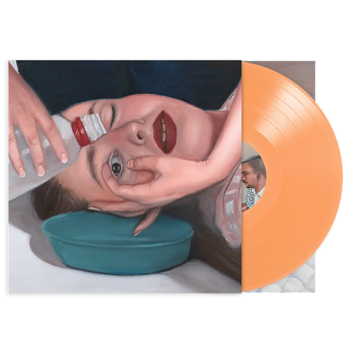 Dry Cleaning - Secret Love album cover and orange vinyl. 