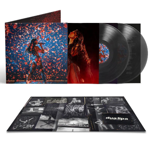 Dua Lipa - Live from Mexico album cover, 2LP black ice vinyl, and inserts 