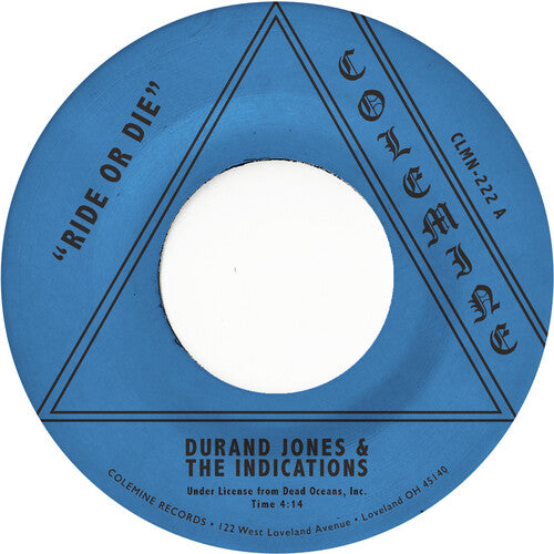 Durand Jones and the Indications - Ride or Die / More than Ever 7" label. 